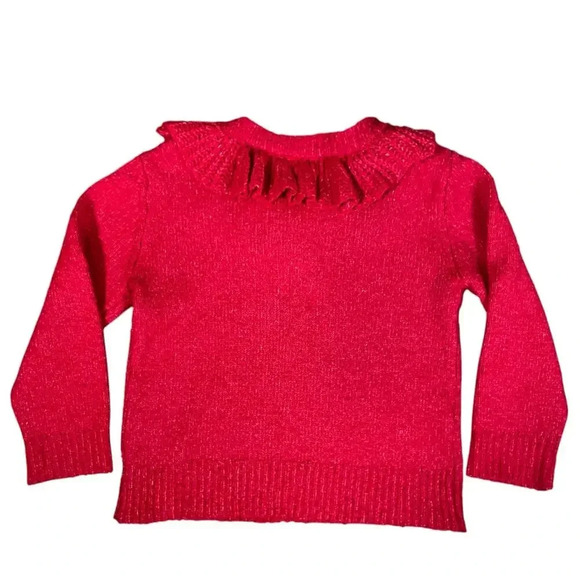 2 Piece Cat & Jack 5T Soft Red Sweater & Levis Black Skinny Pull on Jegging SZ 6 - Picture 5 of 8